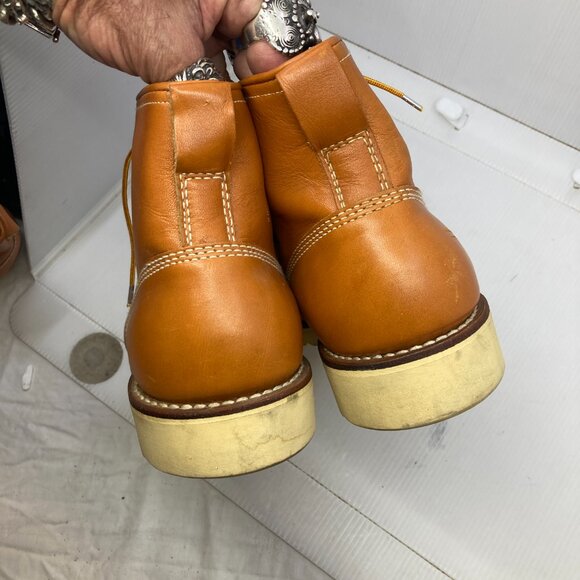 Vtg STATUS 1980 work rockabilly moc red wing style mens boots sz 10 EEE - Picture 8 of 12